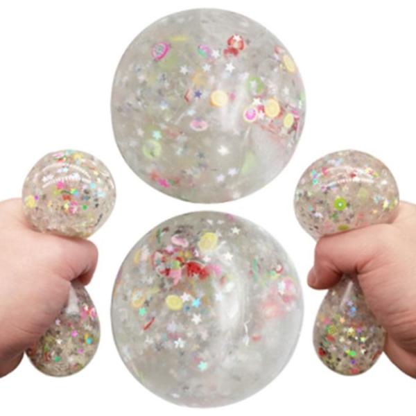 Squeeze Squishy Stressipallo Konfettitäytöllä