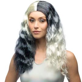 Mustavalkoinen Peruukki Kimaltelevilla Raidoilla