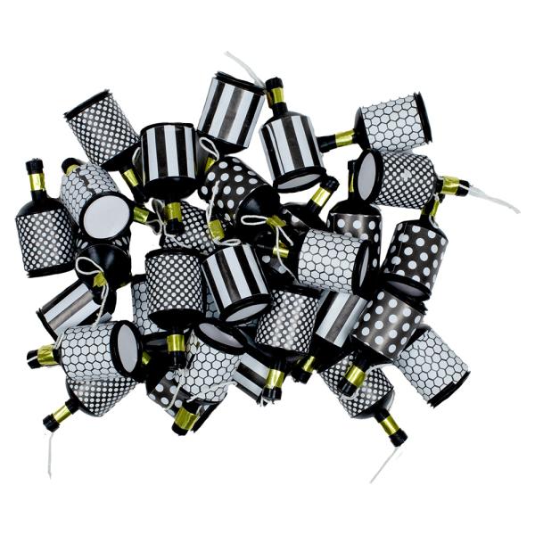 Party Popper Musta/Valkoinen/Kulta 30 kpl