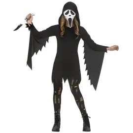 Kummitus Naamiaisasu Musta/Valkoinen Lapsille