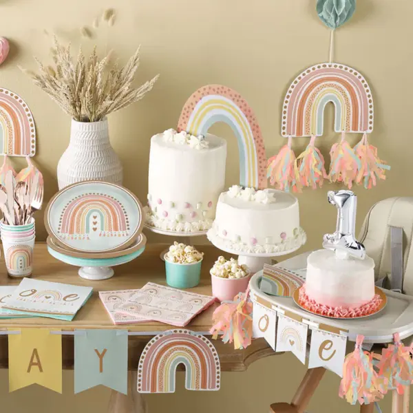Boho Rainbow One Syöttötuolin Koristeet