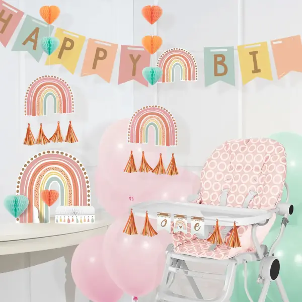 Boho Rainbow One Syöttötuolin Koristeet