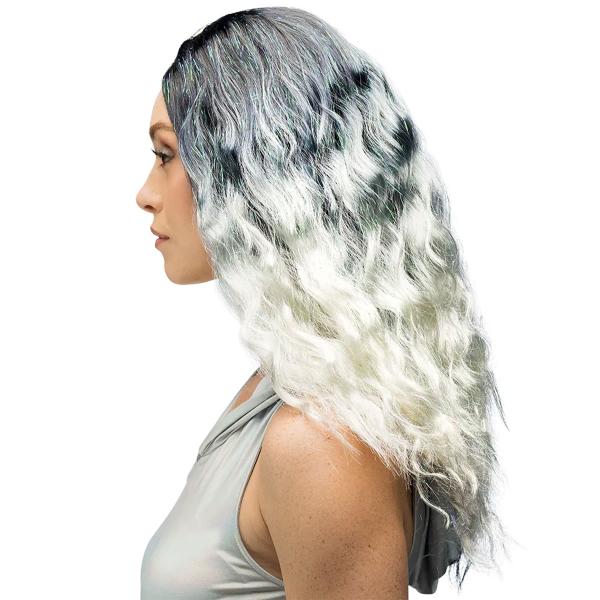 Mustavalkoinen Peruukki Kimaltelevilla Raidoilla