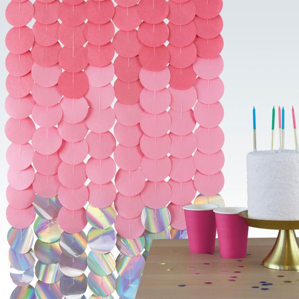 Party Backdrop Pinkki/Irisoiva 170x80 cm