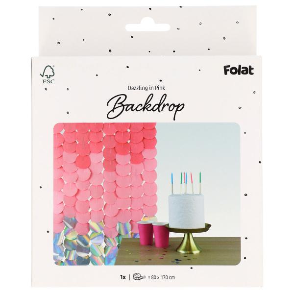 Party Backdrop Pinkki/Irisoiva 170x80 cm