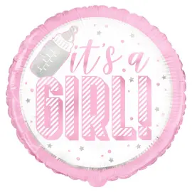 It's a Girl Foliopallo Vaaleanpunainen & Valkoinen