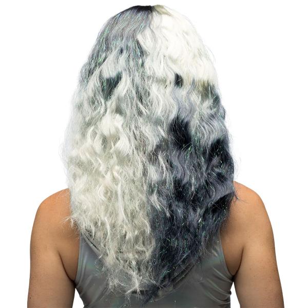 Mustavalkoinen Peruukki Kimaltelevilla Raidoilla