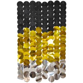 Party Backdrop Musta/Kulta/Hopea 170x80 cm