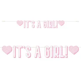It's a Girl Viirinauha Vaaleanpunainen & Valkoinen
