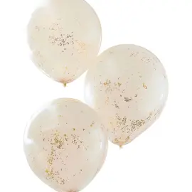 Persikanv&auml;riset Konfetti-ilmapallot Kaksikerroksiset