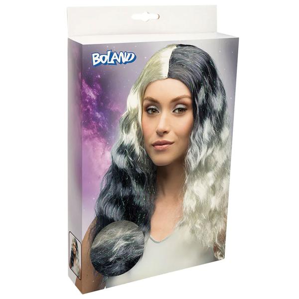 Mustavalkoinen Peruukki Kimaltelevilla Raidoilla