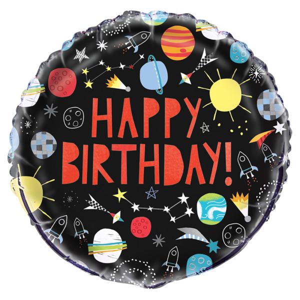 Avaruus Foliopallo Happy Birthday Outer Space
