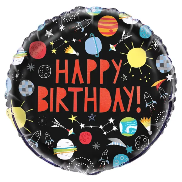 Avaruus Foliopallo Happy Birthday Outer Space