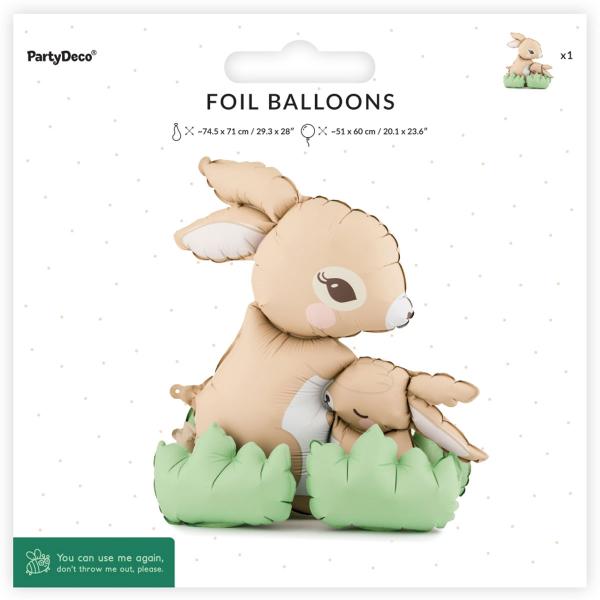 Seisovat Folioilmapallot Kaniinit Lehtien kanssa 51x60 cm