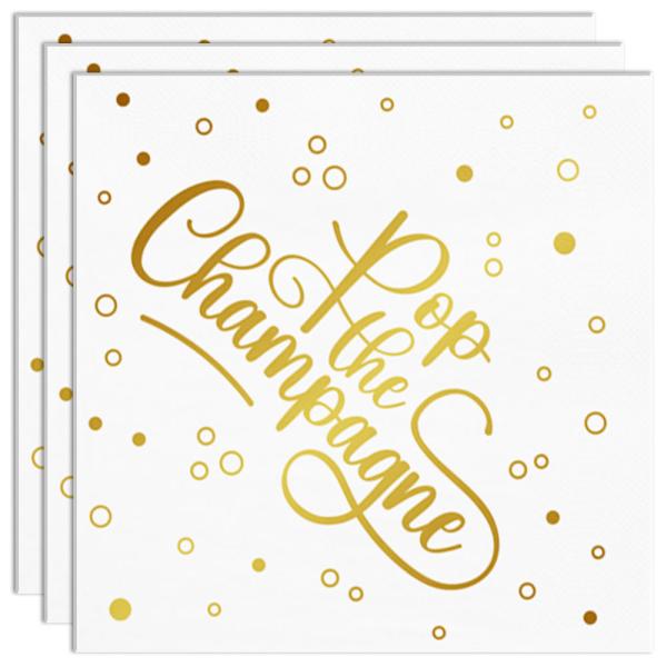 Kertakäyttöservetit Pop the Champagne 20 kpl