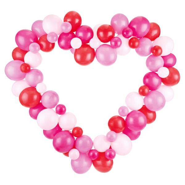 Ilmapalloviirinauha Sydän Pinkki & Punainen
