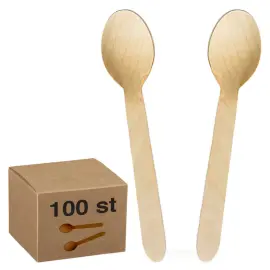 Ekologiset Puulusikat 100-pakkaus