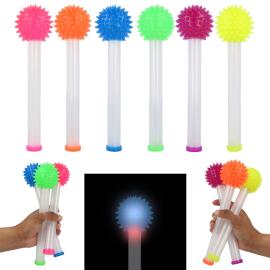 Vilkkuva Sauva Neonv&auml;risell&auml; Piikkipallolla 23 cm