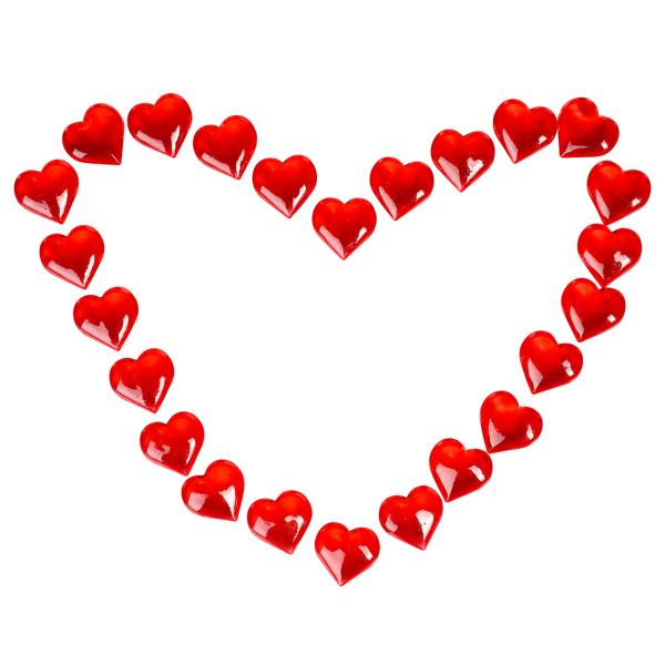 Punaiset Kristallisydämet 25-kpl