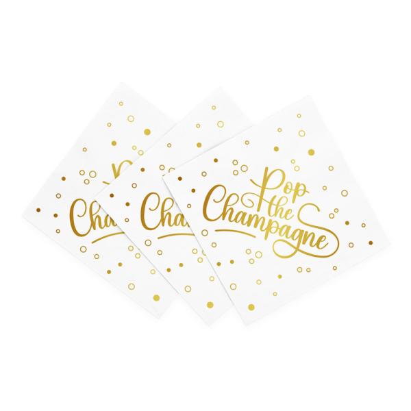 Kertakäyttöservetit Pop the Champagne 20 kpl