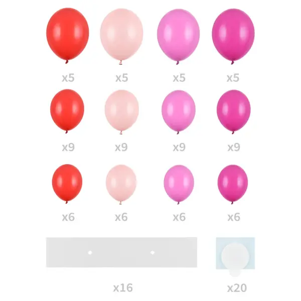 Ilmapalloviirinauha Sydän Pinkki & Punainen