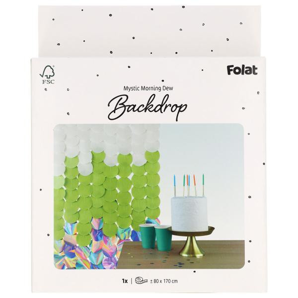 Party Backdrop Valkoinen/Vihreä/Irisoiva 170x80 cm