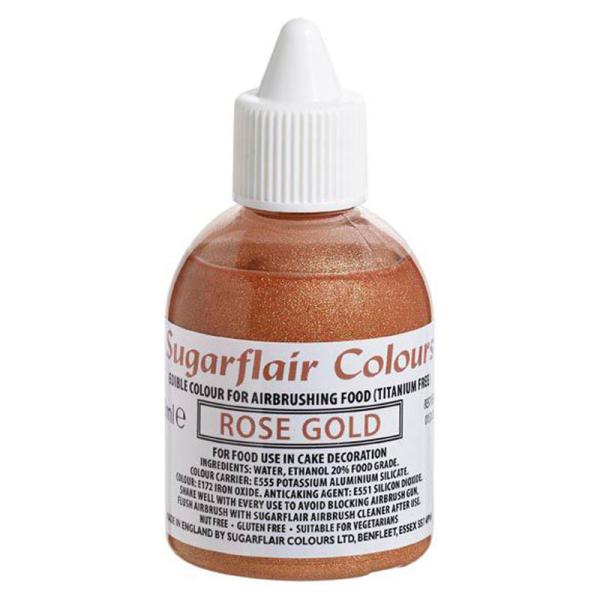 Sugarflair Syötävä Airbrush Maali Ruusukulta
