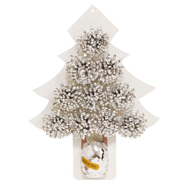 Joululahjanauha ja Rusetit Metallic Hopea