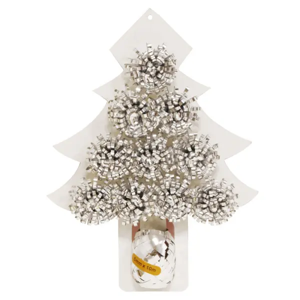 Joululahjanauha ja Rusetit Metallic Hopea