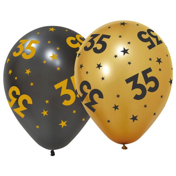 Lateksiilmapallot Tähdillä ja Numerolla 35, 6 kpl