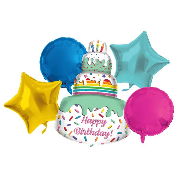 Folioilmapallosetti Happy Birthday Kakkuaihe