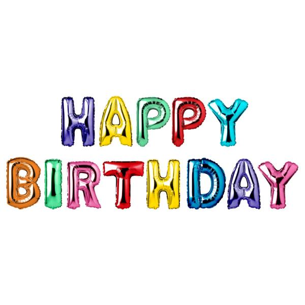 Folioilmapallot Happy Birthday Värivalikoima