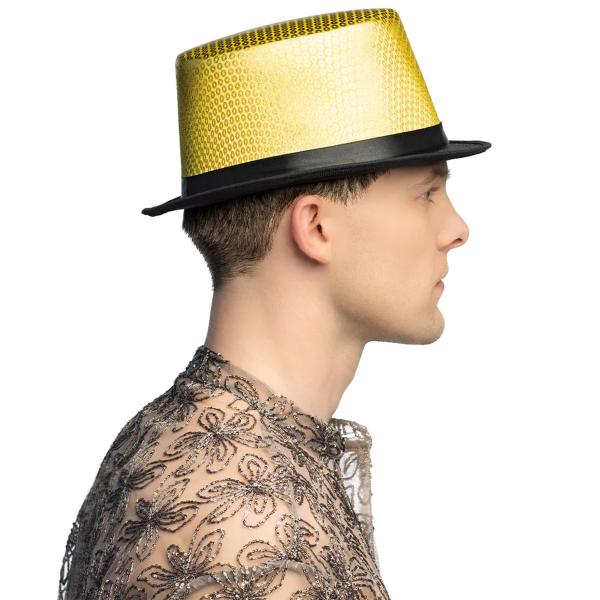 Paljettihattu Musta/Kulta