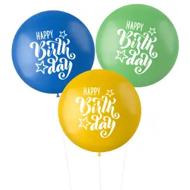 Ilmapallot XL Happy Birthday Sininen/Vihre&auml;/Keltainen