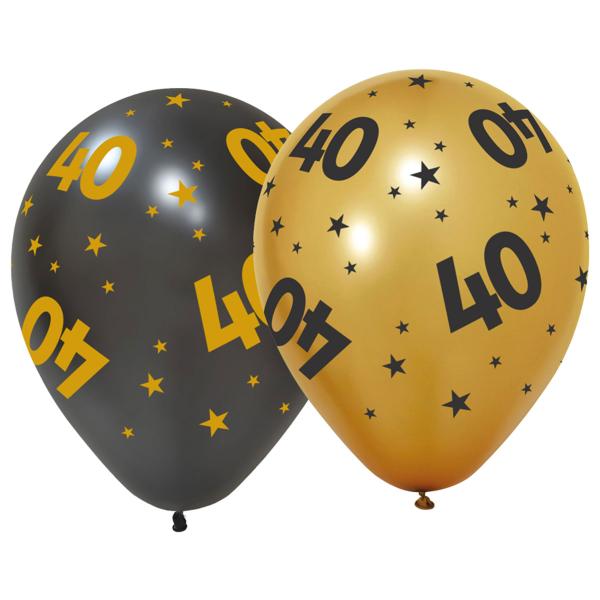 Lateksiilmapallot Tähdillä ja Numerolla 40, 6 kpl