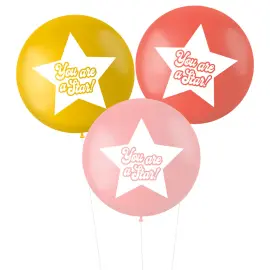 Ilmapallot XL You Are a Star Vaaleanpunainen/Punainen/Keltainen