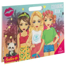 Värityskirja tarroilla Besties