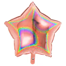 Holografinen Folioilmapallo T&auml;hti Ruusukulta