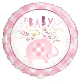Babyshower Foliopallo Elefantti Vaaleanpunainen