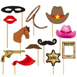 Cowboy Valokuvarekvisiitta 12 kpl
