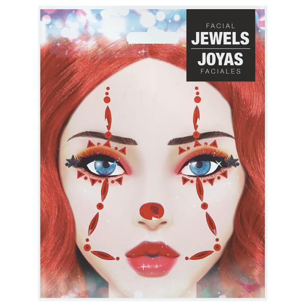 Klovni Face Jewels Punainen
