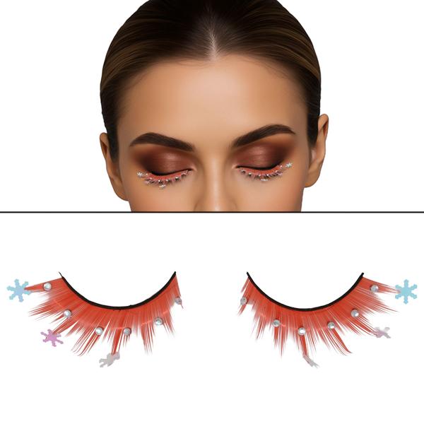 Punaiset Irtoripset Lumihiutaleilla