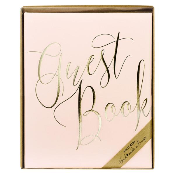 Vieraskirja Guest Book Vaaleanpinkki ja Kulta