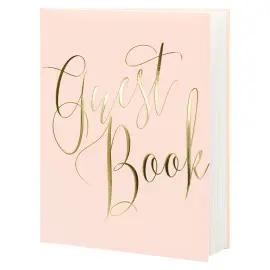Vieraskirja Guest Book Vaaleanpinkki ja Kulta