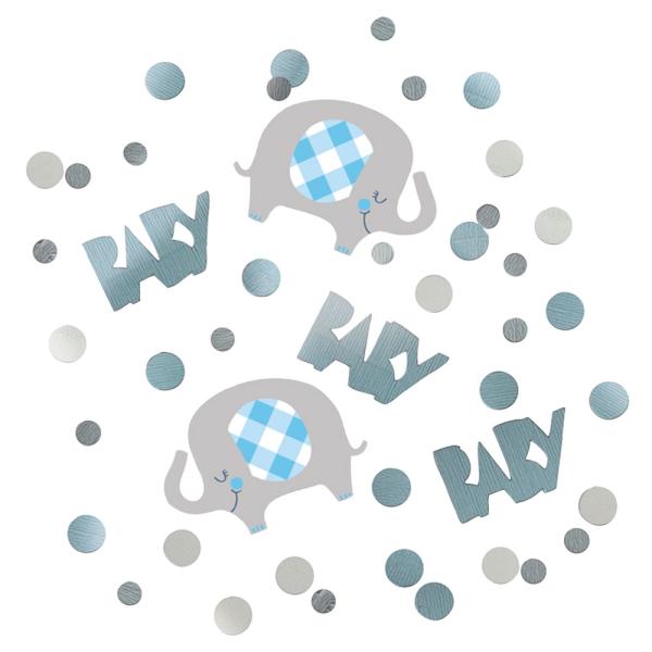 Babyshower Elefantti Konfetti Sininen