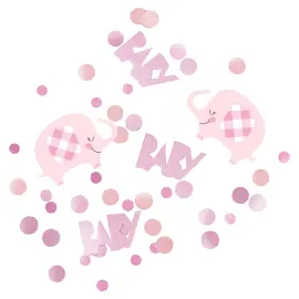 Babyshower Elefantti Konfetti Vaaleanpunainen