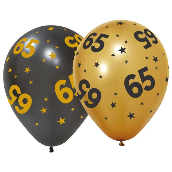 Lateksiilmapallot Tähdillä ja Numerolla 65, 6 kpl