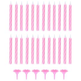 Kakkukynttilät Spiraali Pinkki Pidikkeellä