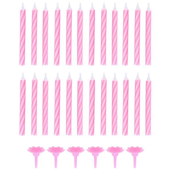Kakkukynttilät Spiraali Pinkki Pidikkeellä