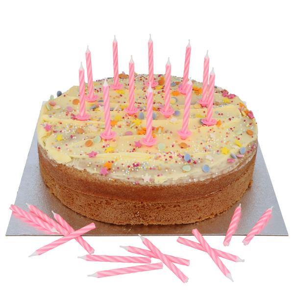 Kakkukynttilät Spiraali Pinkki Pidikkeellä